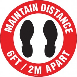 Floor SigN: Maintain Distance, 17"